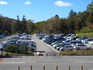 天気が良く駐車場の車も多くなりました。